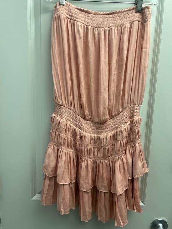 Pants Store Strapless Blouson Tiered Mini Dress - Pink - Picture 5 of 9